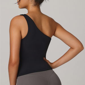 <b>High</b> Quality Women's One Strap Yoga <b>Top</b> Yoga Active Wear Breathable Quick Dry Polyester/Nylon Fitness Wear - Product Image 3