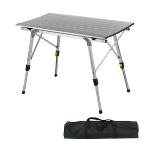 Outdoor Aluminum Wood Roll <b>Table</b> Top Height Adjustable Folding Camping <b>Portable</b> <b>Table</b> Ajustable Picnic High Camping <b>Table</b> - Product Image 5