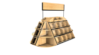 Levering 3d Design Eiland Houten Kruidenier Fruit Groente Standrek Supermarkt Planken Met Promotie Billboard