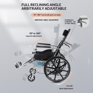 Fauteuil roulant léger et portable avec dossier hydraulique entièrement inclinable et garantie à vie <span class=keywords><strong>pour</strong></span> personnes âgées et handicapées - Product Image 2