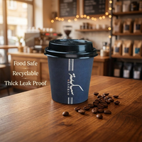 Gobelets en papier à paroi simple de 4 oz pour boissons chaudes et froides, avec couvercles, design personnalisé