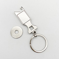Porte-clés décapsuleur 2-en-1 en alliage de zinc pour chariot de courses, avec jeton de libération, personnalisable avec logo gravé au laser, cadeau