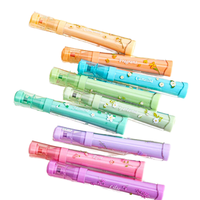Marcadores Fluorescentes Retráctiles con Aroma Floral, 4 Colores/Juego, Punta de Cincel Suave, para Estudiantes y Diarios