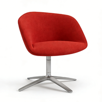 Fauteuil de bureau ergonomique moderne avec hauteur réglable, pivotant, en tissu, pour réception, salon, base en métal