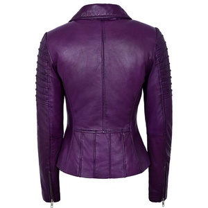 Veste de moto en cuir d'agneau véritable pour femmes PIHA SPORTS - Séchage rapide, coupe-vent, vêtements d'extérieur d'hiver, doublure en polyester, fermeture éclair - Product Image 2