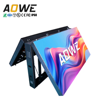 Layar LED Warna Penuh P4 P5 P6 P8 P10 Tahan Air Luar Ruangan IP65 Dua Sisi, Papan Reklame Digital Lipat