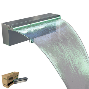 Moderna cortina d'acqua in acciaio inox Mini rettangolare <span class=keywords><strong>giardino</strong></span> esterno cascata decorativa di uscita per laghetti montaggio a parete - Product Image 1