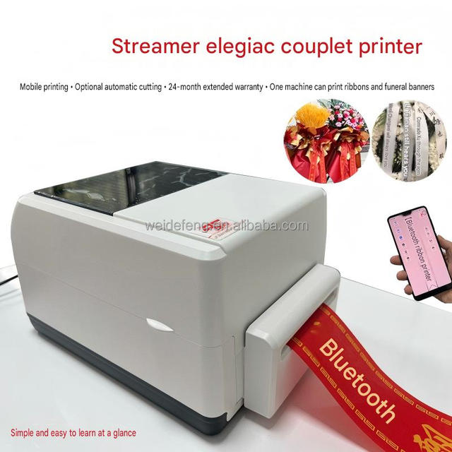 15-104MM 300dpi High Resolution Satin Ribbon Printer Thermal Transfer Barcode Printer for Printing Gift Wrapping Ribbon
