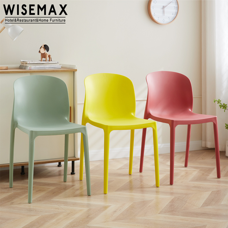 Мебель WISEMAX, Минималистичная мебель для столовой, Штабелируемый утолщенный пластиковый стул, дешевый стабильный полипропиленовый обеденный стул