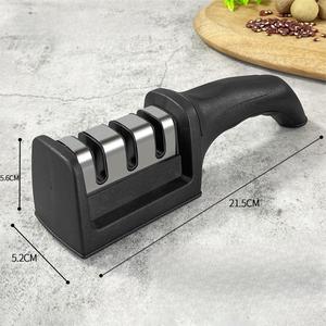Aiguiseur de couteaux de cuisine manuel Offre Spéciale en 3 étapes outil de <span class=keywords><strong>pierre</strong></span> à aiguiser en plastique en acier au tungstène professionnel pour le rasage des couteaux - Product Image 4