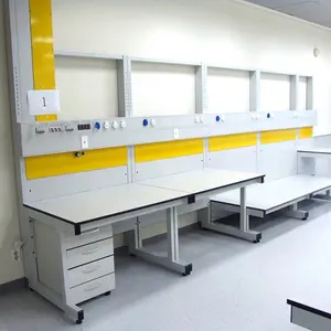 Lab workbench table workbench furniture with reagent shelf