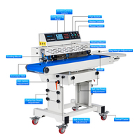 Machine de scellage de sacs horizontale continue JY-280B, contrôle double température 0-280°C, 0-24m/min pour l'emballage alimentaire et des aliments pour animaux