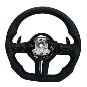 Volante Deportivo de Cuero Negro Perforado para <span class=keywords><strong>BMW</strong></span> A6 A3 A4 A5 Q5 RS3 RS7 Q7 C6 C8 A8 S6 S7 B8 B8.5 B9 S3 <span class=keywords><strong>S4</strong></span> S5 - Product Image 3