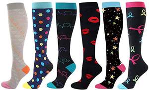 Chaussettes de Compression pour femmes et hommes, Anti-Fatigue, <span class=keywords><strong>Golf</strong></span>, Rugby, soulagement de la douleur, genou, <span class=keywords><strong>bas</strong></span> hauts, 15-20 MmHg, gradué - Product Image 4