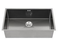 Évier en acier inoxydable haut de gamme d'une seule pièce avec tréfilage/diamant noir/fond de table en or bassin unique, ne se décolore pas