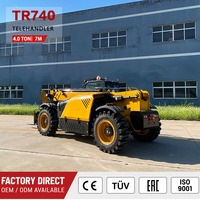 Chariot télescopique CE EPA Euro 5, 4 tonnes, 4000 kg, hauteur de levage 7 m, diesel, 4 roues motrices, certifié pour chantier, chariot élévateur télescopique