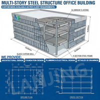 Bâtiment à structure métallique multi-étages de grande envergure pour entrepôt commercial et industriel mixte