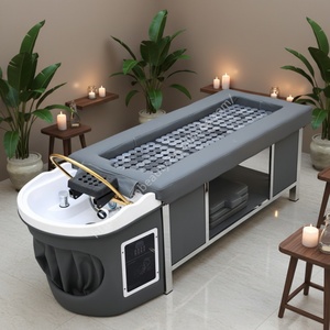 Table de sauna et de spa capillaire Kisen pour lavage de cheveux, traitement japonais, lit personnalisé pour moxibustion et mobilier de soin capillaire - Product Image 1