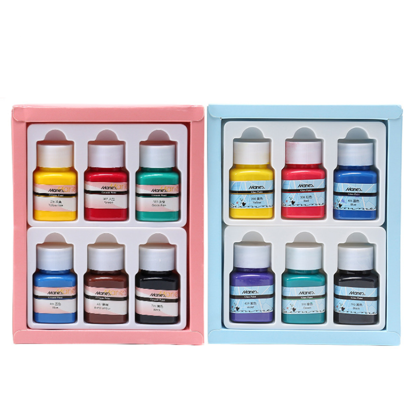 Водостойкий, 6 цветов, 30 мл трубы акриловые краски комплект цвет ногтей стекло Люстра Арт краска для ткань рисунок «сделай сам»