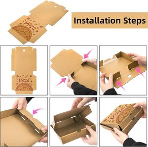 Cajas Pequeñas <span class=keywords><strong>para</strong></span> Pizza, Mini Cajas de Cartón Corrugado <span class=keywords><strong>para</strong></span> Llevar Pizza, Cajas <span class=keywords><strong>para</strong></span> Entrega de Alimentos, Cajas de Regalo <span class=keywords><strong>para</strong></span> Galletas y Bocadillos - Product Image 4