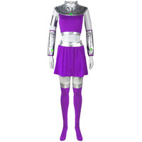 Costume de princesse Starfire violet pour femmes et adolescentes d'Halloween MARV-010 avec des robes d'anime
