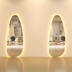 Miroir de Salon LED Irrégulier Sans Cadre pour Coiffure, Design Moderne en Acier Inoxydable, 3 Températures de Couleur Changeantes, Mural pour Salon de Coiffure - Product Image 6