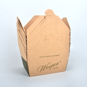 Senang02 biểu tượng tùy chỉnh nâu kraft bao bì các tông phục vụ Takeaway takeout để đi giấy đưa ra container thực phẩm hộp - Product Image 5