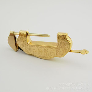 Candado Combinado Grande en Forma de Lingote de Oro, Candado Ovalado de Latón con Llave para Uso en Almacenes - Product Image 4