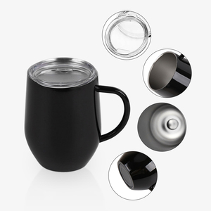 Biểu Tượng Tùy Chỉnh 12Oz Đôi Tường Cách Điện Cốc Cà Phê Thép Không Gỉ Rượu Vang Cup 350Ml Trứng Hình Cốc Với Xử Lý - Product Image 3