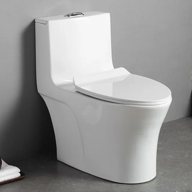 Baru Datang White S-trap Satu Potong Keramik Toilet Wc Piss Banheiro Closestool Dual Flush Toilet