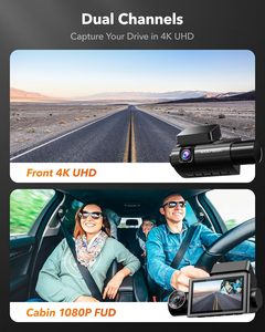 Wolfbox I07 4k Front and Inside <b>Camera</b> 3 Channel 1080p Way Car <b>Dash</b> Cam Black Box With GPS and WiFi - Product Image 4
