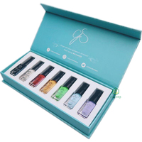 Emballage de brillant à lèvres de luxe avec logo personnalisé pour cosmétique Boîtes cadeaux magnétiques Boîte de jeu de vernis à ongles en gel avec intercalaires en mousse Eva