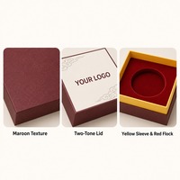 Caixa de Presente com Tampa Flocada em Duas Cores Marrom e Creme, Impressão Personalizada, Rígida, Resistente, Reciclável, Premium, Fornecimento Direto de Fábrica por Atacado