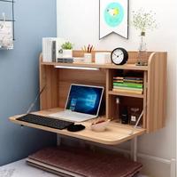 Bureau d'ordinateur minimaliste AILICHEN avec table suspendue pliable en haut et en bas, bureau d'écriture pour chambre à coucher