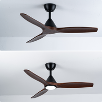 Ventilateur de plafond LED 44 pouces, moteur DC en cuivre, faible bruit, télécommande WiFi, lumière à intensité variable, utilisation intérieure/extérieure
