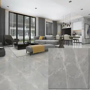 Thiết kế hiện đại ánh sáng màu xám travertine sứ gạch lớn nhất sàn gốm gạch đánh bóng và bóng để sử dụng nội thất