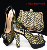 Vente chaude femmes chaussures à talons hauts sac à main assorti chaussures de mode et ensembles de sacs pour dames
