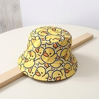 Chapeau de pêcheur HS 100% polyester, imprimé avec un canard de dessin animé, couleur et logo personnalisables, décontracté, pour la pêche en plein air, les voyages, protection solaire