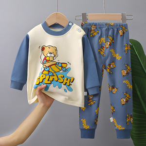 Pijamas para Niños, Ropa de Invierno y Otoño para Niños y Niñas, Conjuntos de Pijamas Infantiles de Manga Larga, Pijamas de Algodón para Bebés, Ropa para el Hogar - Product Image 4
