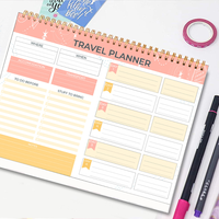Carnet de notes personnalisé à spirale de haute qualité, agenda, carnet de notes pour planificateur de voyages