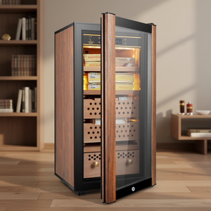 Humidor Compacto para Cigarros Folaierman, Caja de Almacenamiento de Escritorio para Colección Personal, Disponible al por Mayor, con Cerradura de Huella Dactilar - Product Image 1