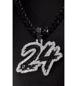 Pendentif personnalisé moderne avec chiffres et lettres, serti de diamants Moissanite VVS, en argent sterling 925, bijoux hip-hop pour homme - Product Image 6