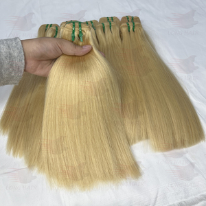 Lot de Cheveux Vierges Brésiliens 613 Lisses, Non Traités, Cuticules Alignées, Super Double Drawn, Extensions Humaines Blondes 613 en Gros - Product Image 6