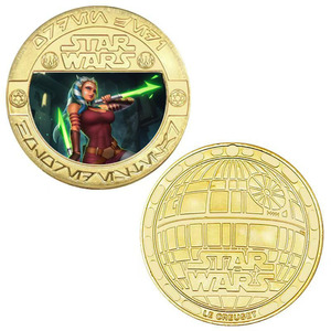 Moneda Conmemorativa Metálica con Temática de Películas Americanas, Moneda de Oro de Doble Cara de la Guerra de los Clones, Colección Black Warrior, Gran Venta - Product Image 5