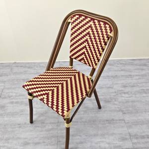 Chaises de bistrot d'extérieur en métal et aluminium de style français, design en rotin PE, pour jardin et restaurant, meubles BSCI, vente en gros LL - Product Image 4