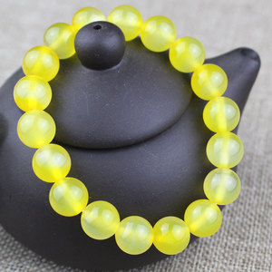 Yellow Agate <b>Bracelet</b> 10mm 18 Beads Unisex Jewelry Gift <b>Ball</b> Shape Geometric Design Hangzhou Origin - Product Image 4