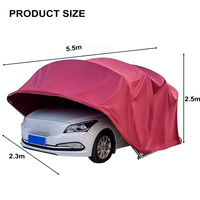 Garage de jardin pliable et rétractable de 5,5 m avec structure en acier galvanisé et bâche en tissu Oxford 600D