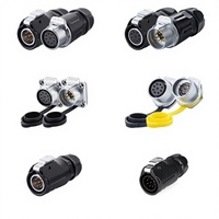 Conector de Alimentación y Señal Industrial de Aviación LP20 Impermeable IP67, Macho y Hembra, de 2, 3, 4, 5 y 12 Núcleos, para Pantallas LED Exteriores