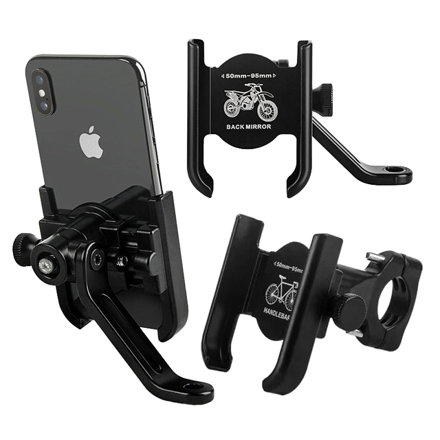 Upgrade Adjustable Bicycle Phone Holder Aluminum Alloy 360 Rotating Security Lock Scooter Bike Motorcycle Phone Holder