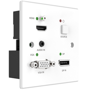Transmisor <span class=keywords><strong>de</strong></span> <span class=keywords><strong>Placa</strong></span> <span class=keywords><strong>de</strong></span> <span class=keywords><strong>Pared</strong></span> 4K UHD 18Gbps HDBaseT <span class=keywords><strong>HDMI</strong></span> <span class=keywords><strong>VGA</strong></span> DisplayPort, Alcance <span class=keywords><strong>de</strong></span> hasta 70m, Compatible con Función POC - Product Image 1